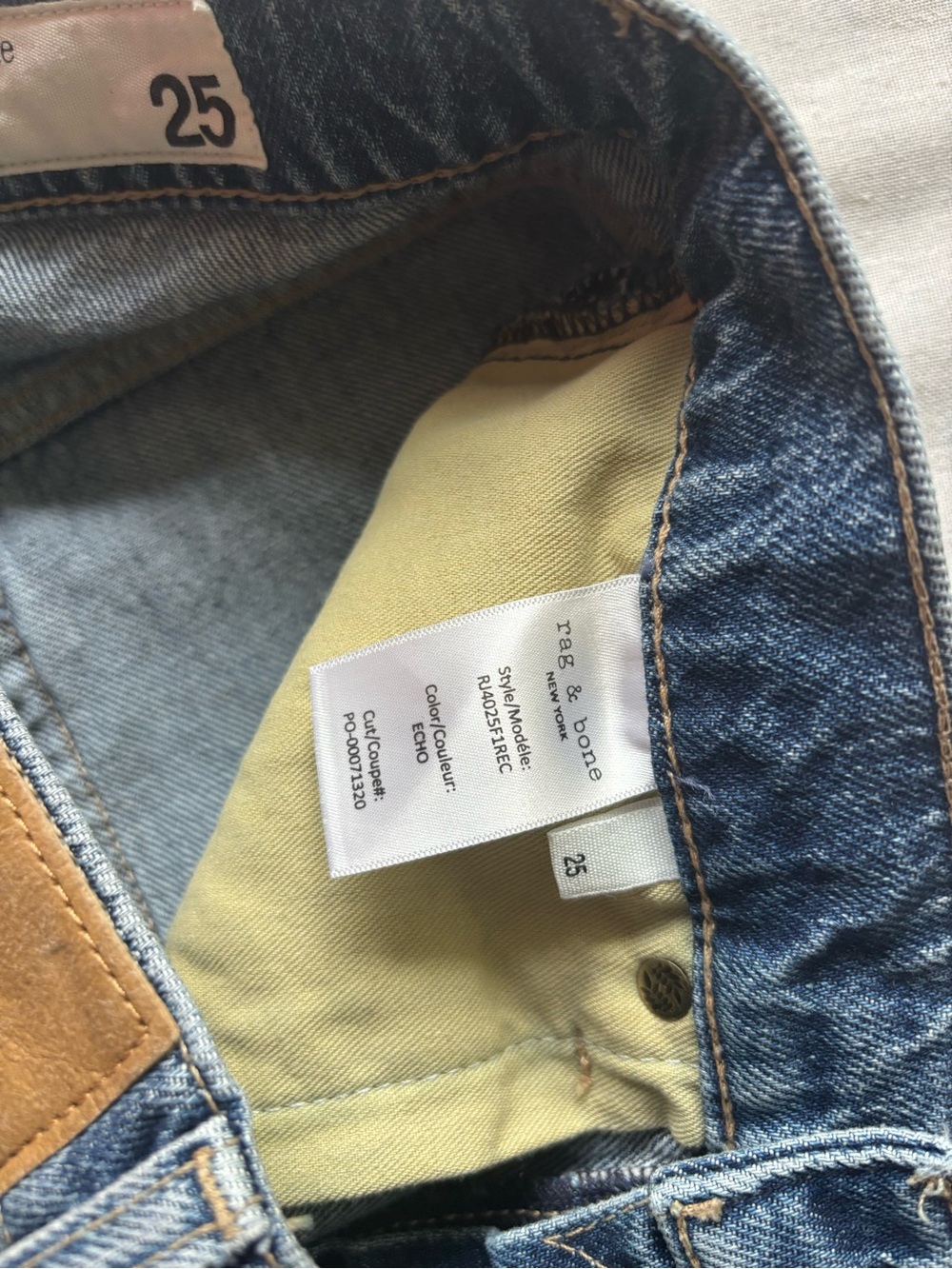 Rag & Bone Saige Low Rise Relaxed Straight Jeans Size 25 Echo Full Length - Picture 9 of 13